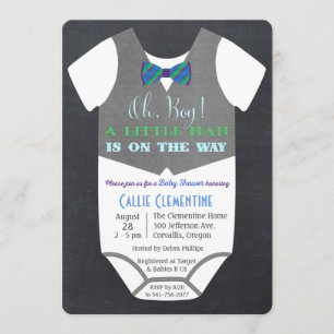 Invitation Carton d'invitation pour Baby Shower Little Man Bo