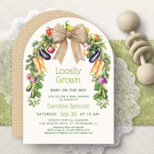Carton d'invitation pour Baby Shower Locally Grown