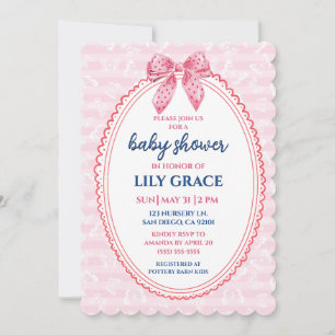 Invitation Carton d'invitation pour Baby Shower Papillon et N