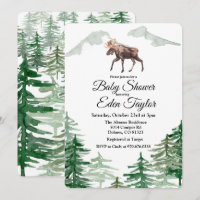 Carton d'invitation pour Baby Shower Rustique avec