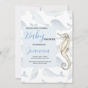 Invitation carton d'invitation pour baby shower thème océan a