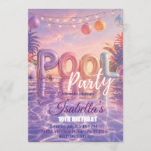 Carton d'invitation pour fête d'anniversaire pisci