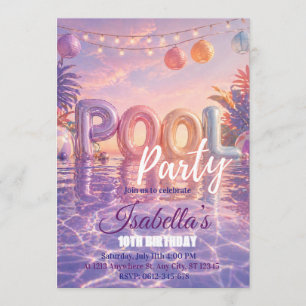 Invitation Carton d'invitation pour fête d'anniversaire pisci