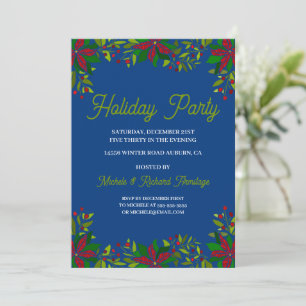 Invitation Carton d'invitation pour fête de Noël à couronne d