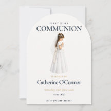 Carton d'invitation pour fille de première communi