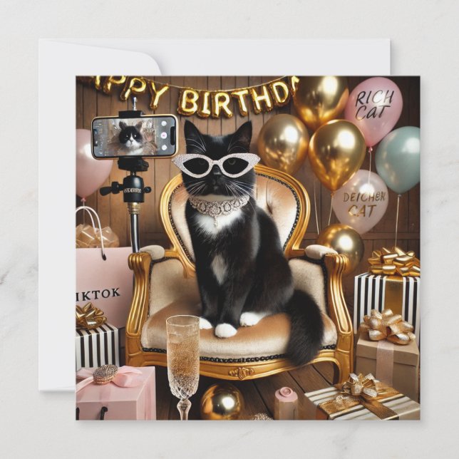 Invitation Carton d'invitation pour la fête de la chatte work (Devant)