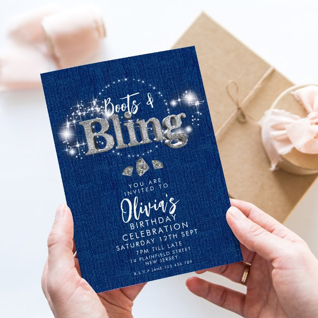 Invitation Carton d'invitation pour la soirée Bottes de Cowbo (Créateur téléchargé)