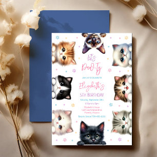 Invitation Carton d'invitation pour l'anniversaire de chaton 