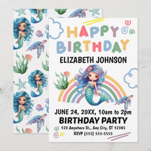 Invitation Carton d'invitation pour l'anniversaire de la Sirè
