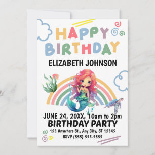 Invitation Carton d'invitation pour l'anniversaire de la Sirè