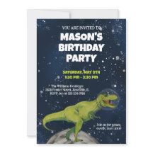 Carton d'invitation pour l'anniversaire du T-rex d
