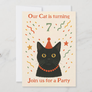 Invitation Carton d'invitation pour l'anniversaire d'un chat