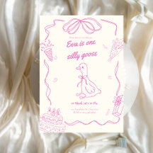 Carton d'invitation pour l'anniversaire d'une oie