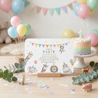 Invitation Carton d'invitation pour le 1er anniversaire fille