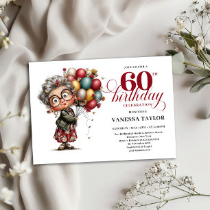 Invitation Carton d'invitation pour les 60 ans d'une femme dr
