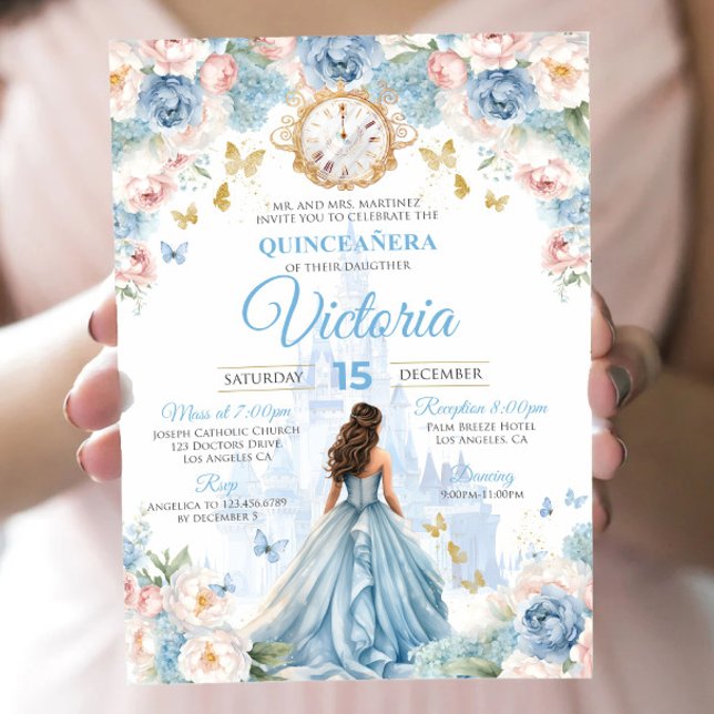 Invitation Carton d'invitation pour Quinceañera Cendrillon ro (Créateur téléchargé)