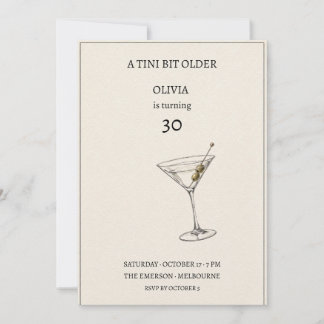 Invitation Carton d'invitation pour un anniversaire Martini U