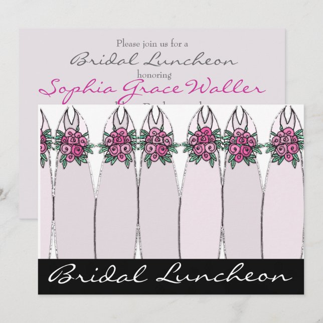 Invitation Carton d'invitation pour un déjeuner de mariage pl (Devant / Derrière)