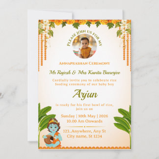 Invitation Carton d'invitation pour une cérémonie d'Annaprash