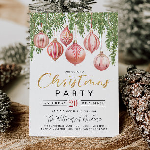 Invitation Carton d'invitation pour une fête de Noël rétro mo