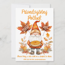 Carton d'invitation pour une fête de Thanksgiving 