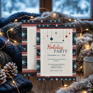 Invitation Carton d'invitation pour une fête de vacances cosy