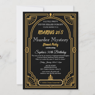 Invitation Carton d'invitation pour une soirée mystère Art Dé