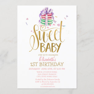Invitation Carton d'invitation rayé pour anniversaire avec Ma