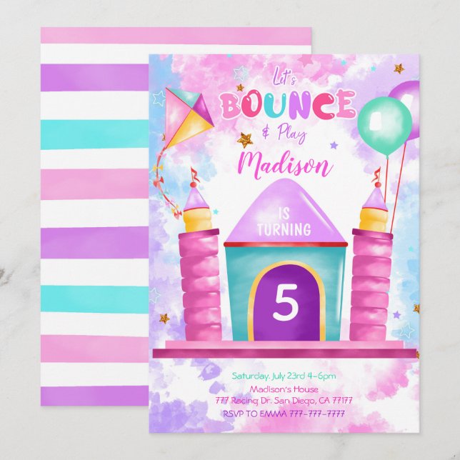 Invitation Carton d'invitation rebondissable modifiable (Devant / Derrière)