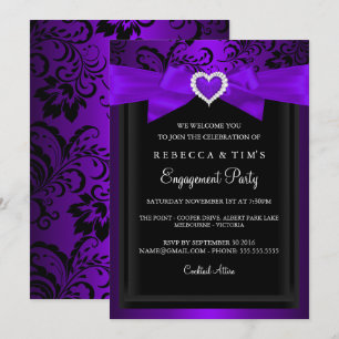 Invitation Carton d'invitation romantique violet pour une soi