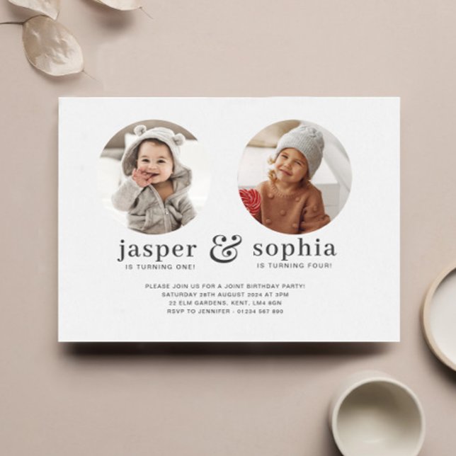 Invitation Carton d'invitation rond à l'occasion d'un anniver (Créateur téléchargé)