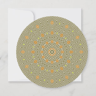 Invitation Carton d'invitation rond à motif tournesol en vert