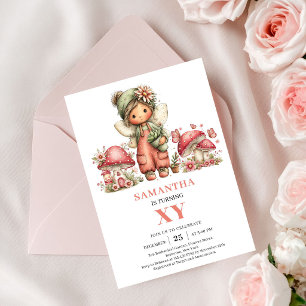 Invitation Carton d'invitation rose floral pour le 8ème anniv