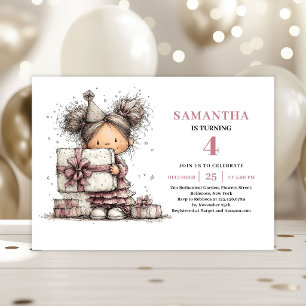Invitation Carton d'invitation rose pour les 10 ans de Whimsi