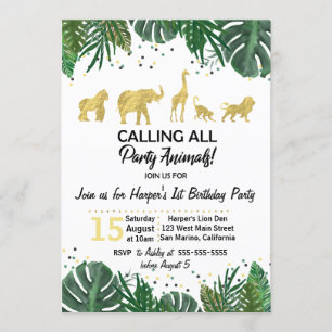 Invitation Carton d'invitation safari pour anniversaire ou fê