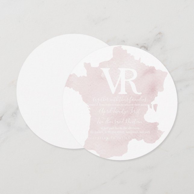 Invitation Carton d'invitation silhouette de la France (Devant / Derrière)