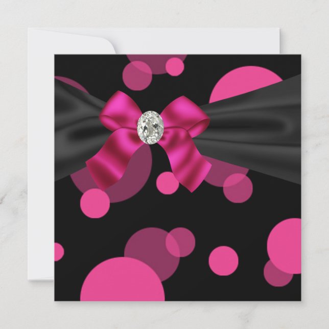 Invitation Carton d'invitation soirée tenue de soirée bulles  (Devant)