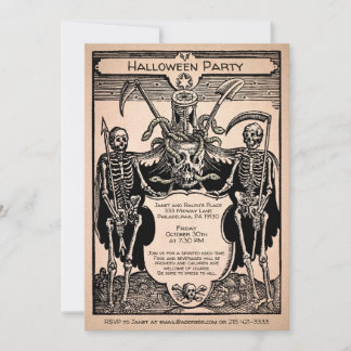 Invitation Carton d'invitation squelette personnalisable effr