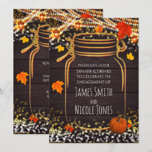 Invitation Cartons de mariage rustiques Mason Jar d'automne