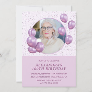 Invitation Cartons d'invitation 100e anniversaire Ballons Pho