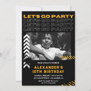 Invitation Cartons d'invitation 10 ans garçon photo aérosol n