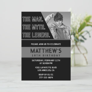 Invitation Cartons d'invitation 18 ans The Man The Legend