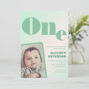 Invitation Cartons d'invitation 1er anniversaire Garçon Vert