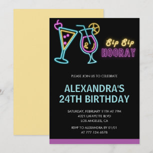 Invitation Cartons d'invitation 24ème anniversaire Cocktail N