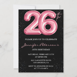 Invitation Cartons d'invitation 26ème anniversaire Glamour ba