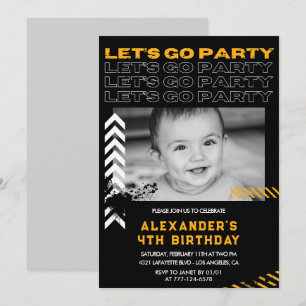 Invitation Cartons d'invitation 4 ans garçon photo pulvérisat