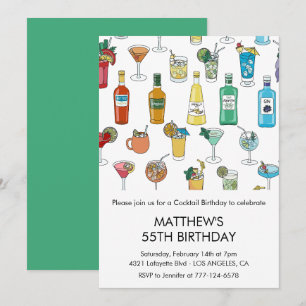 Invitation Cartons d'invitation 55e anniversaire Cocktail Con