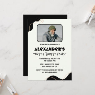 Invitation Cartons d'invitation 75 ans homme simple photo