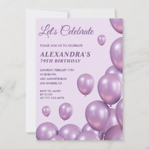 Invitation Cartons d'invitation 79e anniversaire Ballons viol