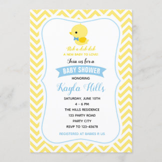 Invitation Cartons d'invitation à la baby shower de canard (J